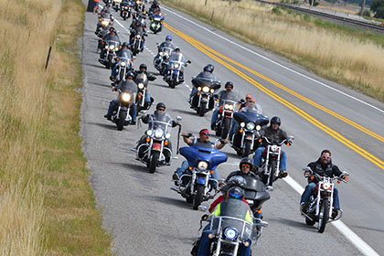 Large group of riders.